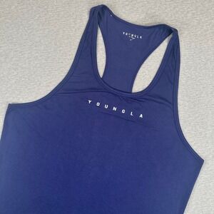 YoungLA Racerback Tank Top Womens XL Purple Graphic Logo Activewear Gym Shirt